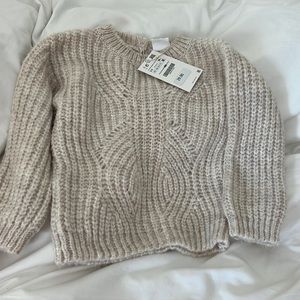 Zara Kids cream sweater, brand new with tags, size 2-3.